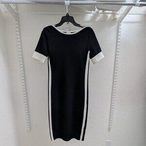 Black and white knee length dress